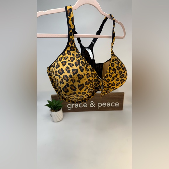 Leading Lady Yellow Leopard Print Bra Sz 48 DD - Picture 14 of 16